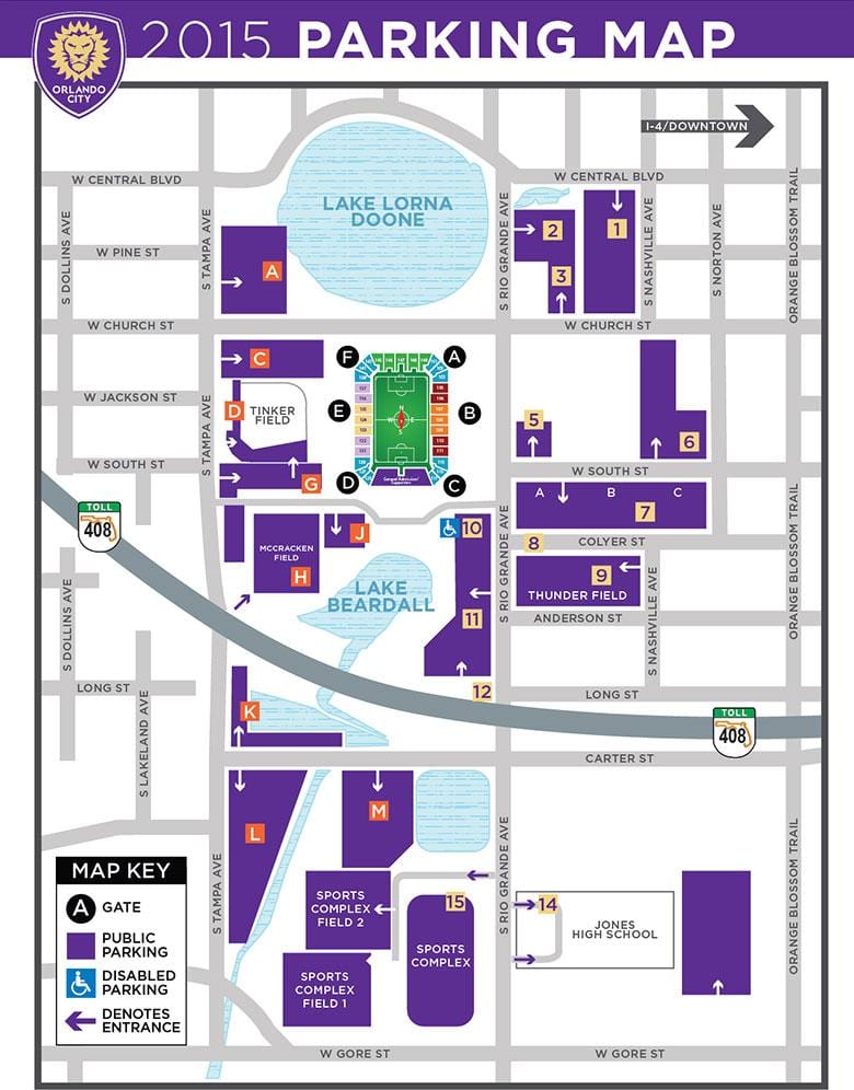 Citrus Bowl Parkplatz Karte