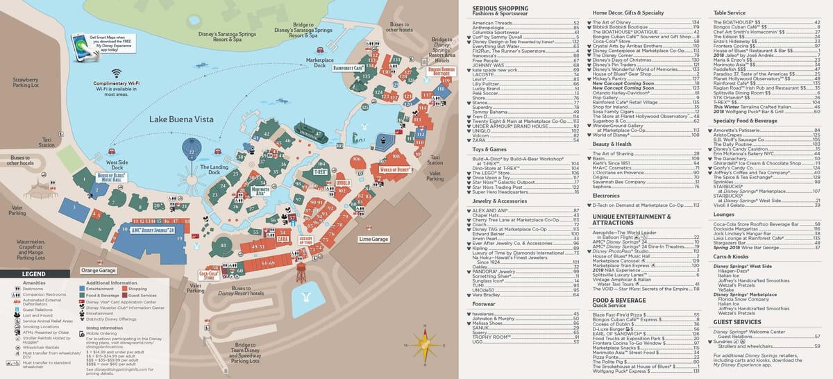Karte von Disney springs