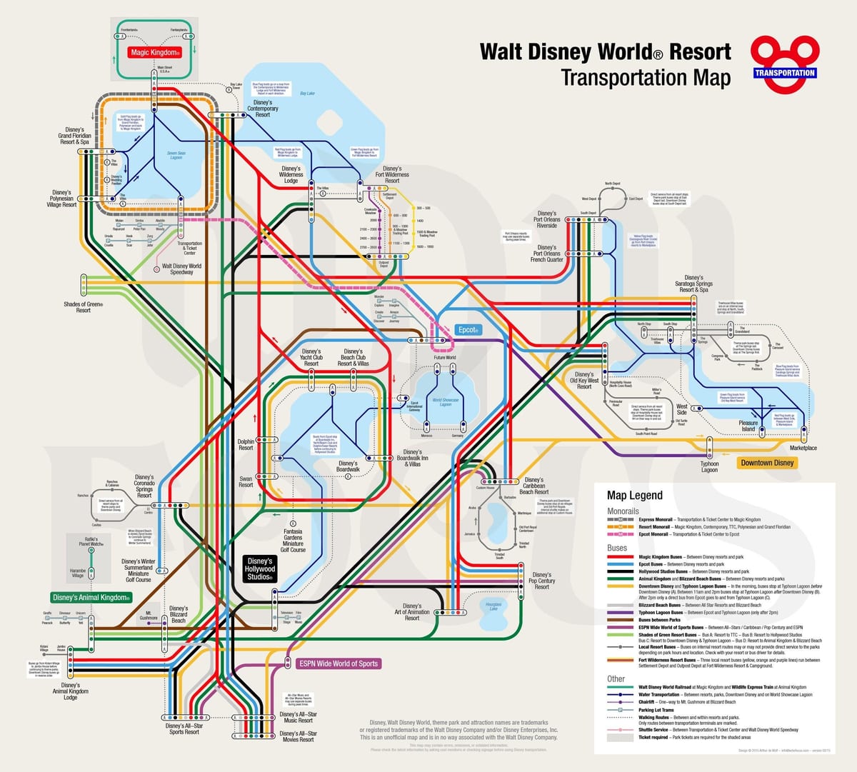 Karte von Disney World monorail