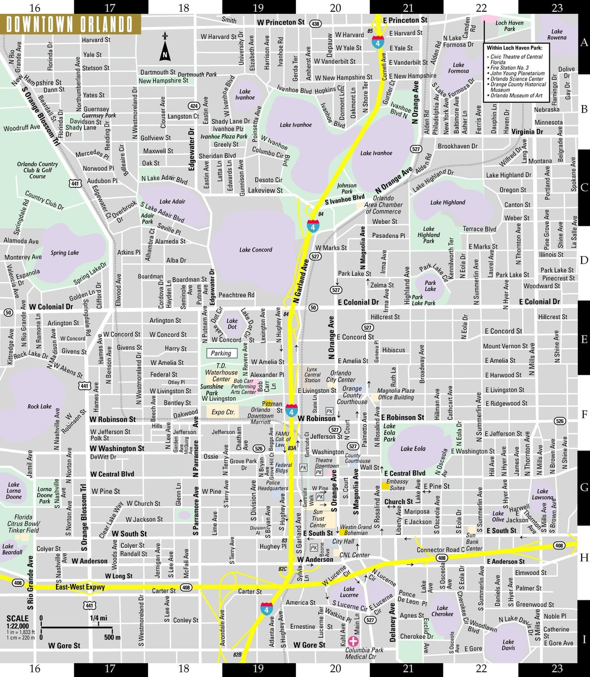 Straßenkarte von Orlando