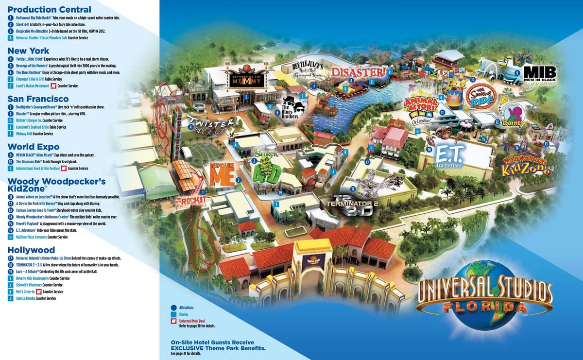 Orlando Universal Studios Landkarte