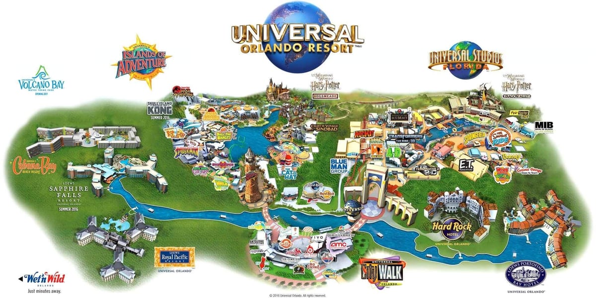 Die Universal Studios Orlando Karte