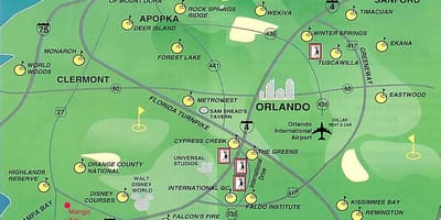 Karte von Orlando-golf-Kurse